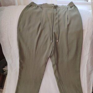 ZARA Women's Olive Green Drawstring Joggers Size S NWT